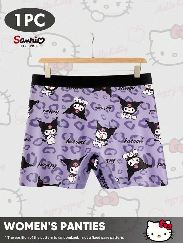 Sanrio Women's Kuromi Printed Comfortable Boxer Briefs, Cute Shorts
