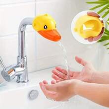 1 Stück süße Ente Silikon Wasserhahn Verlängerung - Cartoon Design, spritzwassergeschützte Wasserführung, einfache Installation, Trinkwasser, gelbe Gummi Enten Form