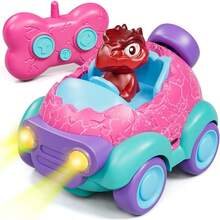 TendenciaLehoo Castle Carro de Control Remoto, 2.4GHz Luminescence Juguetes para Niño con 2 Conductor de Dinosaurios, Recargable Carro Control Remoto para Música y Luces, Regalos para Bebe Niño NiñaCalidad premium - Rosa Unicornio - Ver 10