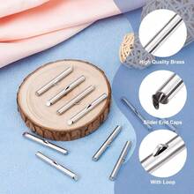 20Pcs Brass Slide On End Clasp 5.56x35x4mm Tube Slider End Caps Crimp End Multi - Strands Jewelry MakingPlatinum - 鉑金+5.5-6x35毫米 - 查看 5