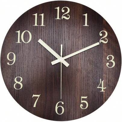 Reloj de Pared que Brilla en la Oscuridad, Reloj de Pared con Luz Nocturna, Reloj de Pared de Silencioso que No Hace Tictac, Funciona con Pilas, Reloj de Pared Moderno para