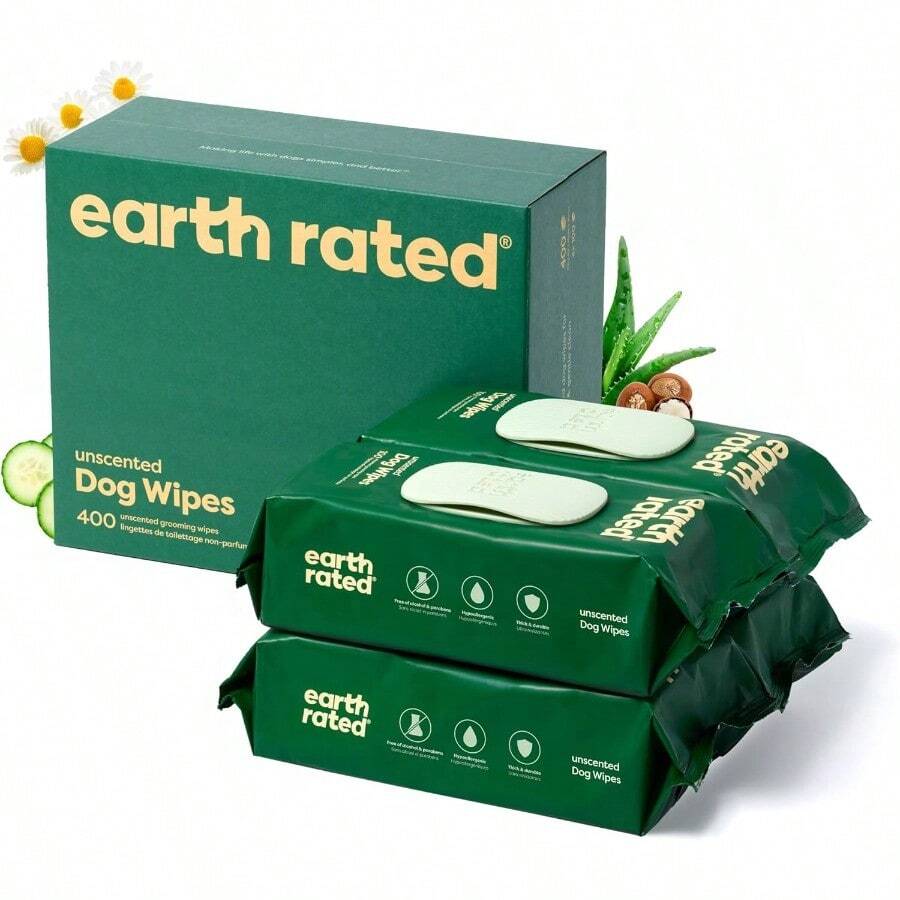 AFRT Pet Wipes For Dogs And Cats Hypoallergenic Cleaning And Hydrating For Grooming Paws Body And Butt Unscented 400 Count - 400GroomingWipes - Xem 1