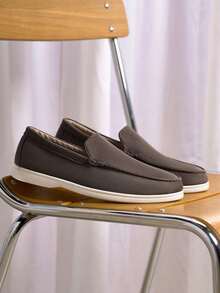 男士乐福鞋，休闲鞋，软底，青春时尚，适合驾驶、上学、通勤等各种场合。 - 咖啡色 - 查看 3