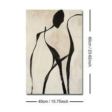 1/2幅无框抽象线条人物复古墙面艺术帆布海报印刷品，简约中世纪抽象人物复古画，适用于宿舍、公寓、卧室、客厅、现代家居装饰 - 彩色 - 查看 14