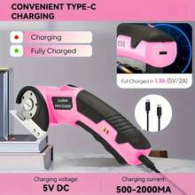 Cordless Electric Scissors Opener - Cordless Electric Scissors With Automatic Fabric Cutting System - Max Cutting Thickness 1/4 Inch, Rechargeable Battery, USB Charging, For Clothes, Cardboard, Carpet, Faux Leather - Industrial-Grade Tool, Fabric Cutting Scissors, Sturdy Tool Design, Durable Construction, High-Power Home Repair, Professional Handyman - Multicolor - View 9