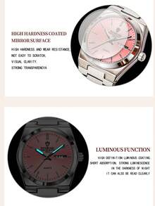 BINBOND 新款 B102 超薄商务女士石英表 双日历 防水 夜光 非机械女士手表 - 粉色 - 查看 4