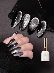 Gel mắt mèo pha lê đen Miss Comoy 15ml, hàng trăm viên đá pha lê đen lấp lánh, gel mắt mèo trắng phổ biến, bột từ tính màu mật ong trắng siêu sáng, keo dán móng chuyên dụng cho tiệm nail. - Nhiều màu - Xem 2