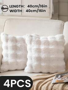 1/2/4 Stück luxuriöser Kunstfell Toskana Kissenbezug, Kissenhülle, ohne Kisseneinsatz, flauschige Heimdekoration Kissenhülle für Wohnzimmer Sofa, Schlafzimmer Kopfteil, Überwurfkissen, Oeko-Tex