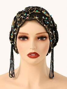 1 Chiếc Khăn trùm đầu Hồi giáo đính hạt ren mới dành cho nữ, Đa năng, Thời trang, Chất lượng cao, Thủ công, Mũ thoáng khí - Nhiều màu - Xem 4