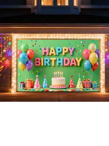 1pc Happy Birthday Backdrop With English Letters Decoration Hanging Cloth Party Decor Prop
