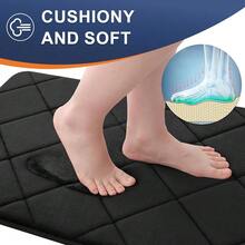 OLANLY Memory Foam Bath Mat 30x20, Ultra Soft And Absorbent Bathroom Rugs, Machine Washable, Comfortable Bath Carpet For Bathroom Floor, Tub And Shower, Black{Inchsize_nameinch:Inch30\Inchx20\Inchinch,Inchcolor_nameinch:InchBlackinch} - 黑色 - 查看 4