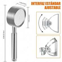 Sendowtek Regadera de Teléfono de Mano, Alcachofa de Ducha de Acero Inoxidable 304 con 1.5m Manguera Flexible de y Soporte de Ducha, Filtro de Algodón Incorporado, Adoptando Conector G 1/2'' - Plata(default) - Tipo 1 - Ver 7