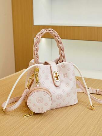 Bucket Bag, Coin Purse, Drawstring Bag, Printed Bag, Embossed Bag, Floral Bag, High-End Fashion Handbag, New Stylish Bag, Retro 2025 Floral Boston Pillow Tote Shoulder Crossbody Bag