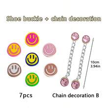 7个笑脸鞋饰，笑脸鞋孔装饰，笑脸鞋配件，笑脸装饰品，鞋夹，鞋子装饰纽扣，万圣节礼物，圣诞节装饰品 - 微笑 - 查看 8