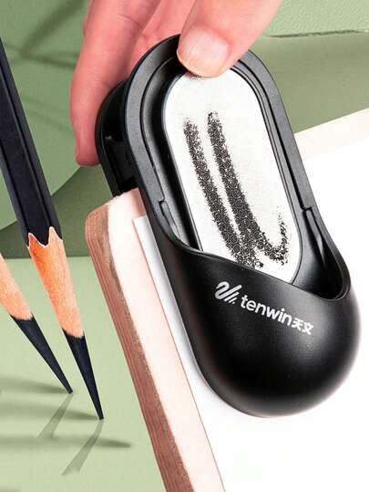 1pc Dual-Purpose Brand Pencil Sharpener - Sharpens Pencils And Sands Pen Tips To A Fine Point - Perfect For Artists, Students, And Office Use - Clip-On Design For Convenience - Suitable For Painting, Drawing, And Writing
