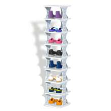 Vertical Shoe Rack 9-Tier Adjustable Shoe Rack Small Shoe Rack Suitable For Closets, Narrow Entryways Or Bedrooms Easy To Assemble And Disassemble Can Accommodate Up To 9 Pairs Of Shoes, Thanksgiving Gift. - trắng - Xem 3