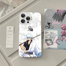 Custodia per telefono Anime Gintama Sakata Gintoki, cover in argento compatibile cone 16, 15, 14, 13, 12, 11 Pro Max Plus, cover compatibi iPh, iPhoneo, iPhone 17 Pro Max - Z4 - Visualizzare 1