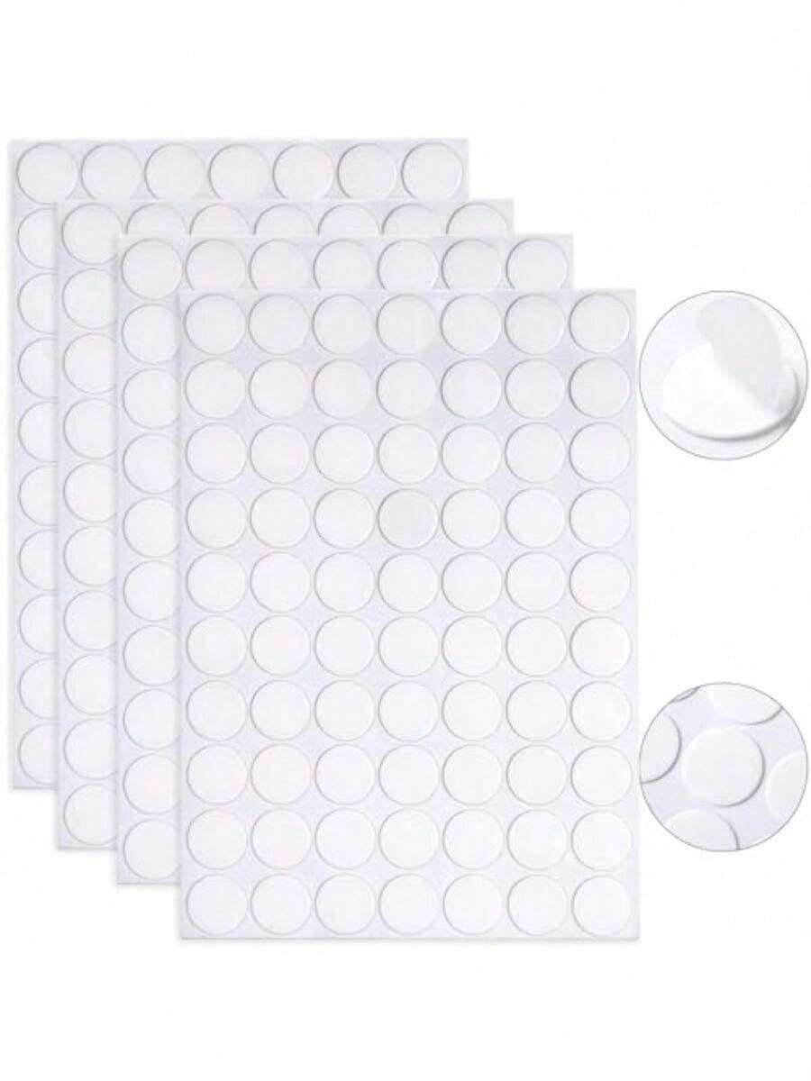 280 Pcs Double Sided Sticky Stickers Removable Round Putty Sticky Tack No Trace Sticky Putty Waterproof Small Stickers Festival Decoration 20mm 280 - Trong sáng - Xem 1