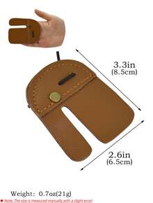 1pc Outdoor Hunting Archery Accessory Leather Finger Guard & Palm Protector, 2/3 Finger Traditional Recurve Bow Competition Protective Gear, Protects Fingers & Palm From Friction, Essential Accessory For Outdoor Archery Practice & Competition - Multicolor - View 2