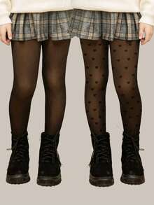 Collant trasparenti per bambini, leggings neri & nude ad alta elasticità e traspiranti, adatti per ragazze, per tutte le stagioni - Multicolore - Visualizzare 12
