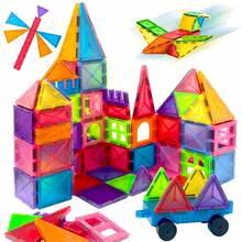122pcs Magnetic Building Blocks Set, Transparent Magnetic 3D Construction Tiles, Inspire Creativity And Imagination, Educational Toy - 彩色 - 查看 7