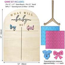 Panneau de vote en bois pour la révélation du du bébé (avec support), autocollants de vote garçon ou fille, tableau de jeu de devinette du , panneau "Votez", jeu de révélation du "Il/Elle", décoration de fête de révélation du - Multicolore - Voir 3