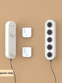 4个装磁性遥控器支架，带自粘胶的墙钩，创新槽式吸盘设计，适用于电视空调遥控器 - 白色 - 查看 4