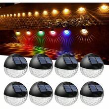 Quntis Luces Solares Exterior 4Pcs, 11 Modos de Color (Blanco Cálido/Frío/RGB) Lámpara Pared, Lámpara Solares LED Exterior Jardin, Encendido/Apagado Automático Luz Solares para Patio Pasillo Cochera - Color RGBW - Ver 11