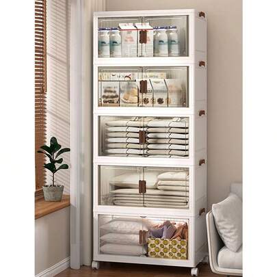3/4/5- Layers Storage Bins With Lids , Collapsible Storage Bins With Wheels Stackable Storage Bins, Foldable Plastic Storage Containers Box Closet Organizers And Storage Bins For Bedroom And Office