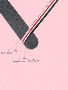 5pcs/180 Grit Double Sided Nail File, Straight Black Nail File - màu đen - Xem 8