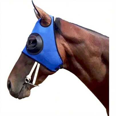 Windproof Blinker Mask - Polyester Racing Headcover With Glasses, Ideal For Training And Peaceful Racing, Horse Training Gear | Fashionable Horse Face Mask | Durable Helmet