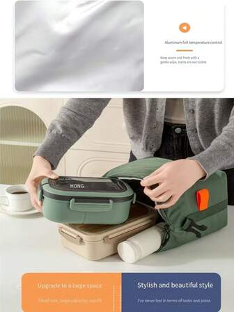 1Pc Large-Capacity Waterproof Insulated Picnic Bag, Made Of Thickened Aluminum Foil Material That Is Waterproof, Leak-Proof, And Oil-Proof. It Can Be Folded And Used As A Lunch Box. Perfect For Office Workers To Carry Insulated Meals, Suitable For Office Lunch Insulation, School, Students, Teachers, Picnics, And Meal Carrying. Thickened, Simple, And Stylish Lunch Bag.