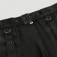 Saia gótica assimétrica, Série Ash, Dark Rock Punk, Roupa masculina para cosplay - Saia midi masculina com cinto - Ver 4