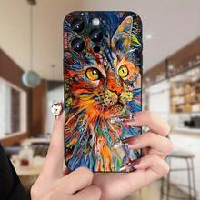 Funda de Teléfono con Patrón de Animación de Gato, Personalidad Creativa y Divertida, Protección Completa Engrosada, Cubierta Suave de TPU a Prueba de Golpes y Caídas, Regalo de Cumpleaños o Festivo para Hombres y Mujeres, Adecuada para iPhone 16 15 14 13 12 11 XS XR X 7 8 Mini Plus Pro Max S - Mezcla de colores - Ver 3