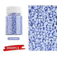 1000 piezas de cuentas Perler de 2.6mm de color púrpura en un frasco recargable pequeño, ligero y portátil, adecuado para accesorios DIY y decoración de manualidades