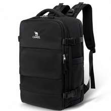 CAMEL CROWN Mochila de gran capacidad, nueva mochila de senderismo, estilo coreano, viaje casual, bolsa de ciclismo al aire libre, adecuada para hombres y mujeres - Negro - Ver 1