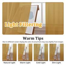 Gold Sheer Curtains 84 Inches Long 2 Panelsfor Living Room, Rod Pocket Voile Lightweight Bedroom Curtains, Light FilteringWindow Sheer Panels, Each 42" Wx84 L - 多色133 - 查看 4