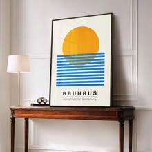 1 tấm tranh trừu tượng. Tranh nghệ thuật hình học Bauhaus trang trí tường. Quà tặng nhà theo phong cách Trung cổ hiện đại, tranh nghệ thuật trên vải canvas với họa tiết hình tròn và đường thẳng, thích hợp trang trí phòng khách, phòng ngủ và phòng làm việc tại nhà. Tranh nghệ thuật trên vải canvas, tranh áp phích phòng, trang trí nhà cửa, sắp xếp phòng, trang trí nội thất. Có thể chọn khung. - Nhiều màu - Xem 7