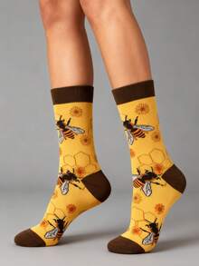1/2/4/5/6/8 Pairs Women Animal Pattern Interesting & Comfortable Mid-Calf Socks - Multicolor - View 2