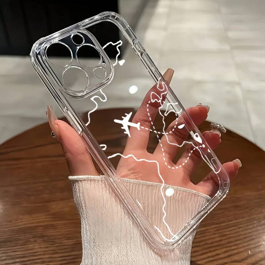 Cartoon White Shadow Airplane World Tour Phone Case Suitable For Apple For Iphone 16/XR/11/12/13/14/15 Plus Pro Max/Plus And Other Models, Durable, Stain-Resistant, And Fingerprint-Proof. Birthday Gift For A Girlfriend, Boyfriend, Spouse, Friend, Or Even Yourself.Novel And , Suitable For Both Men And Women, Stylish And Elegant, Ideal For Business Gifts.The Best Present~ High Transparency Material - Transparent - White Airplane 1116WC, Cute Phone Case, Funny Phone,Suitable For IPhone 17 Air - 無色 - 查看 1