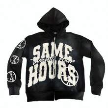 Y2K Harajuku Letter Hooded Sweatshirt For Men - Long Sleeve Casual Top For Autumn And Winter, Regular Fit, Cool Clothes Plus Size, Designer Clothing Menswear Gamis Wetsuit Black Motocross Operator  Christmas    Spring/Fall    Regular Fit    Rib-Knit    Halloween  Christmas - 黑色 - 查看 1