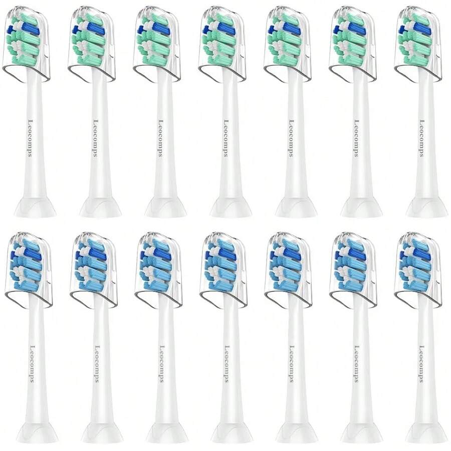 Replacement Toothbrush Heads Compatible With Philips Sonicare Click-On Electric Toothbrush Handles Plaque Control 14 Pack White{Inchcolor_nameinch:InchWhite-14inch} - 白色-14 - 查看 1