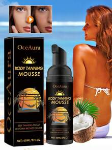 3pcs, Bronze Self-Tanning Oil Moisturizing & Hydrating . Quick Color Development . Long-Lasting Results Suitable For Arms, Legs, Back, And Face For All Skin Types Summer Skincare . Self-Tanning . Face & Body Moisturizer Bronzing Powder Suitable For All Skin Types - Black - View 6