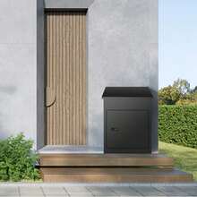 Mailboxes For Outside 17.3"X13.8"X22.8", Galvanized Steel Package Delivery Boxes For Outside With Coded Lock, Anti-Theft Baffle, IPX3 Waterproof Delivery Box For Packages For Porch, Curbside - Black - View 9