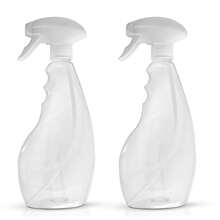 Set de 2 Botellas Pulverizadoras Reutilizables de Plástico Transparente 500 ml | Atomizador con Gatillo Ajustable para Limpieza, Jardinería y Desinfección - Blanco - Ver 1