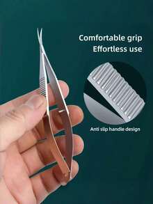 Premium Stainless Steel Russian Cuticle Nipper, Ultra-Fine Arched Eyebrow Scissors, Professional Super Sharp Precision Pointed Cuticle Trimmer, Non-Slip Ergonomic Design, Thin Blade, Suitable For Cuticle Care, Hangnails, Eyelashes, Eyebrows, Dry Skin - Manicure Scissors, Mini Scissors, Gift For Family, Friends, Loved Ones, Back To School, Halloween, Christmas