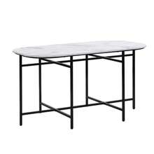 Six-Chair Dining Table Set: (White Table, Chairs With Backrests And Gray Cushions, Black Iron Frame), Dining Room Table And Chair Set, Modern Dining Table Combination (Previous Sku: 308399408AAS) - Black - View 10