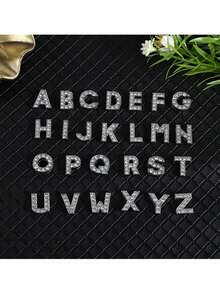 26Pcs 8Mm English Letter Rhinestone Alloy Nail Art Decorations, Diy Jewelry Accessories, Suitable For Perforated Shoes, Phone Cases, Bracelets, Phone Straps, License Plate Keychains, Jewelry Findings Nail Supplies Nails Nail Charms Nail Gems