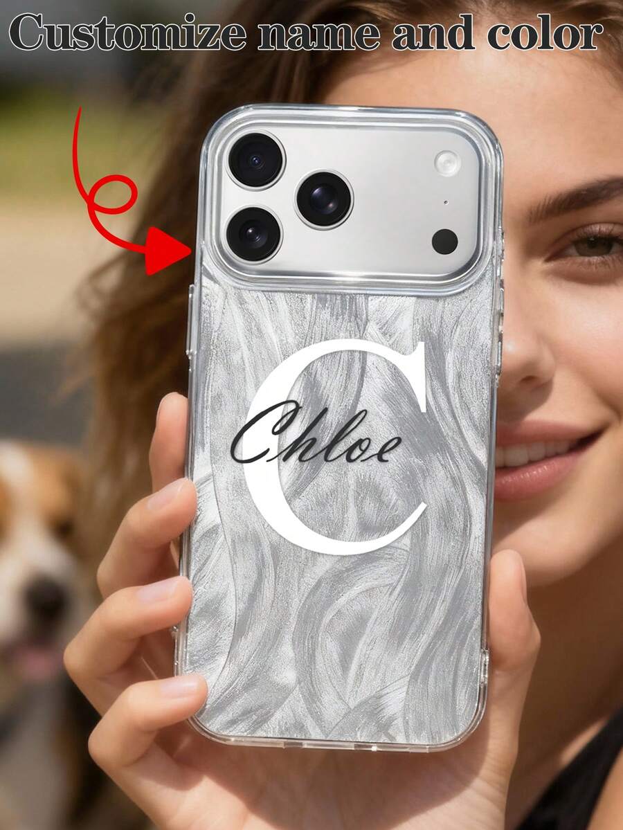 Customized Initial Signature Multi-Color Shockproof Soft Phone Case Protective Cover, Personalized Phone Case Suitable For A13, A14, A15, A16, A73, A33, A34, A35, A36, S22, S23, S24, S25, S21 Ultra - Multicolor - View 1