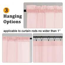 Pink Sheer Curtains 90 Inches Long 2 Panels Set, Light FilteringFilmy Drapes For Living Room Bedroom, Elegant Soft Rod Pocket Voile Sheer Window Curtains, 42Wx90L Inch, 2PCS - Multicolor 122 - View 3